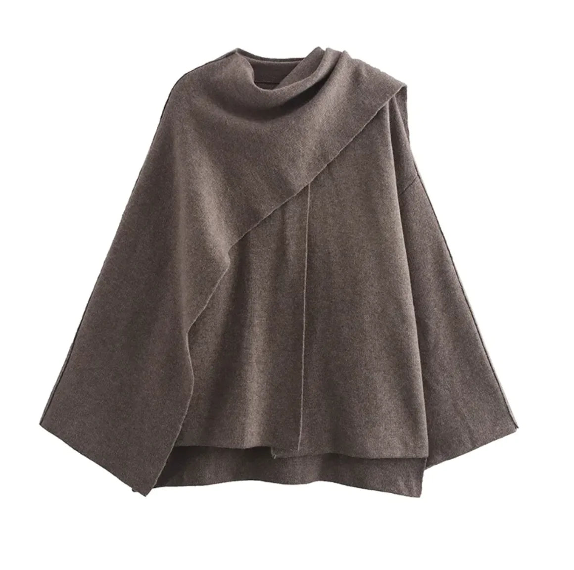 Asymmetrical Scarf Knit Cardigan