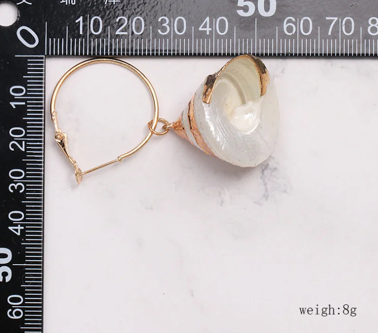 Geometric Shell Earrings - Trendy Fashion Jewelry