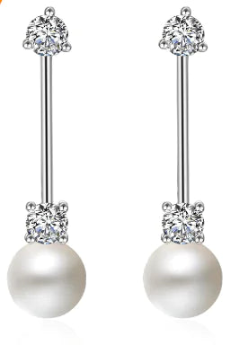 Fashion Zircon and Pearl Earrings Jewelry