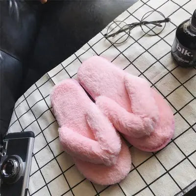 Winter Indoor Cotton Slippers for Women with Thick Sole