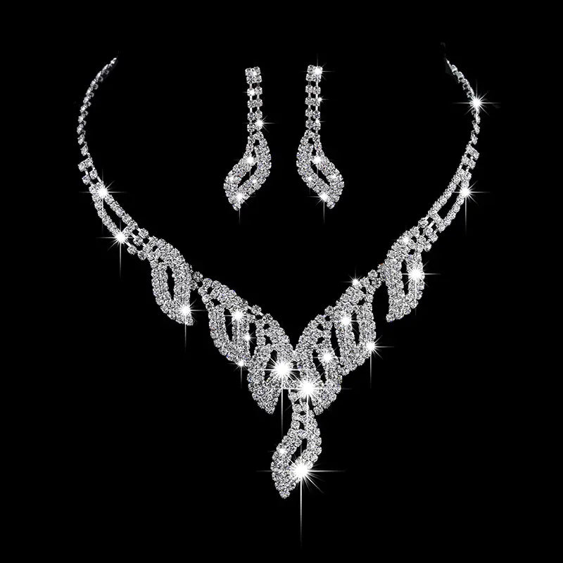 Elegant Bridal Jewelry Set: Necklace & Earrings