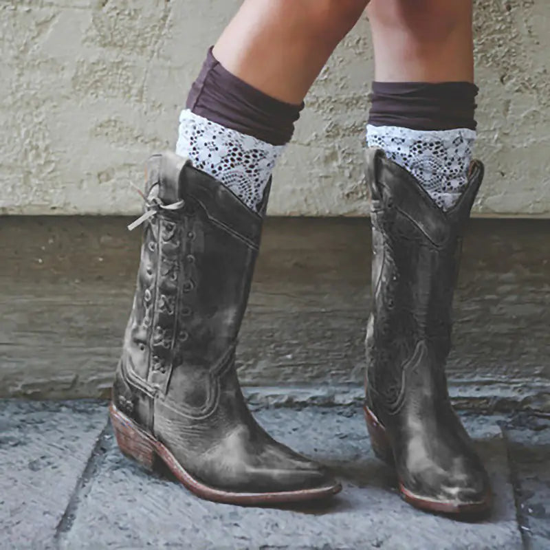 Plus Size Mid-Tube Knight Boots for Women