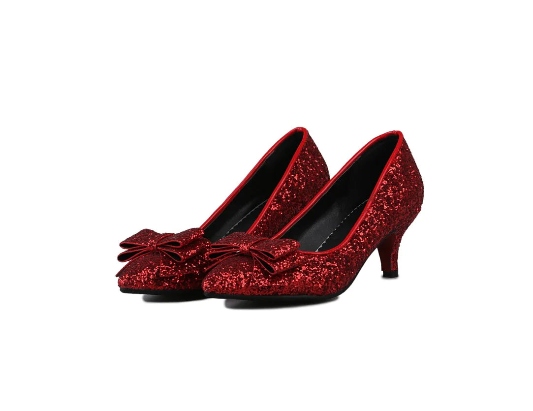 High Heels with Bow and Sequins