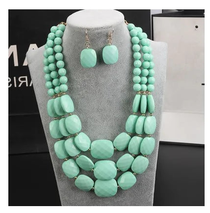 Flower Necklace Jewelry Set