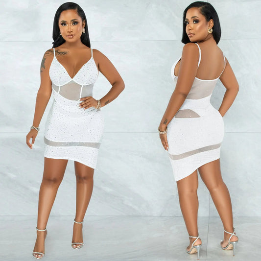 Irregular Hot Diamond Sling Cocktail and Nightclub Dress