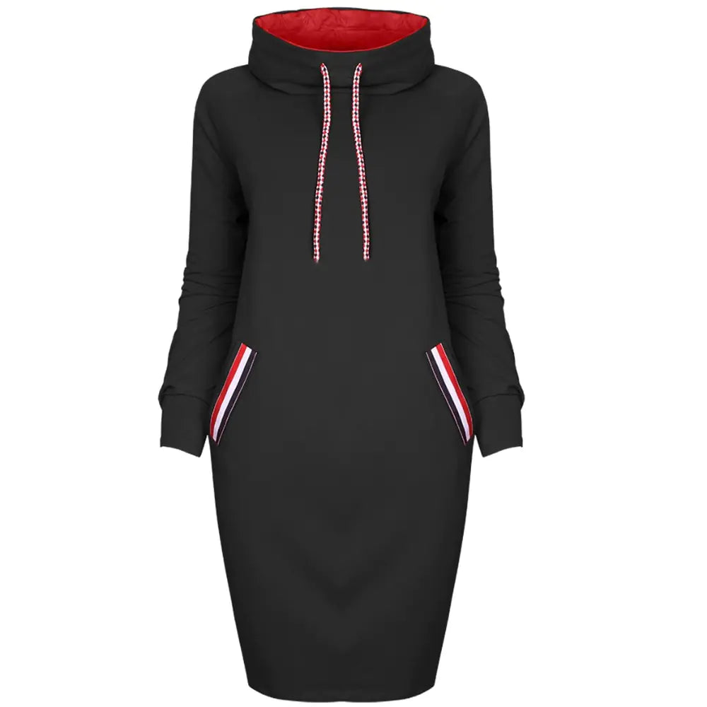 Long Sleeve Bodycon Dress with Hooded Sweatshirt Style