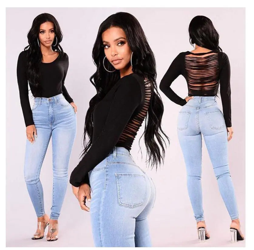 High Waist White Washed Skinny Jeans for Women