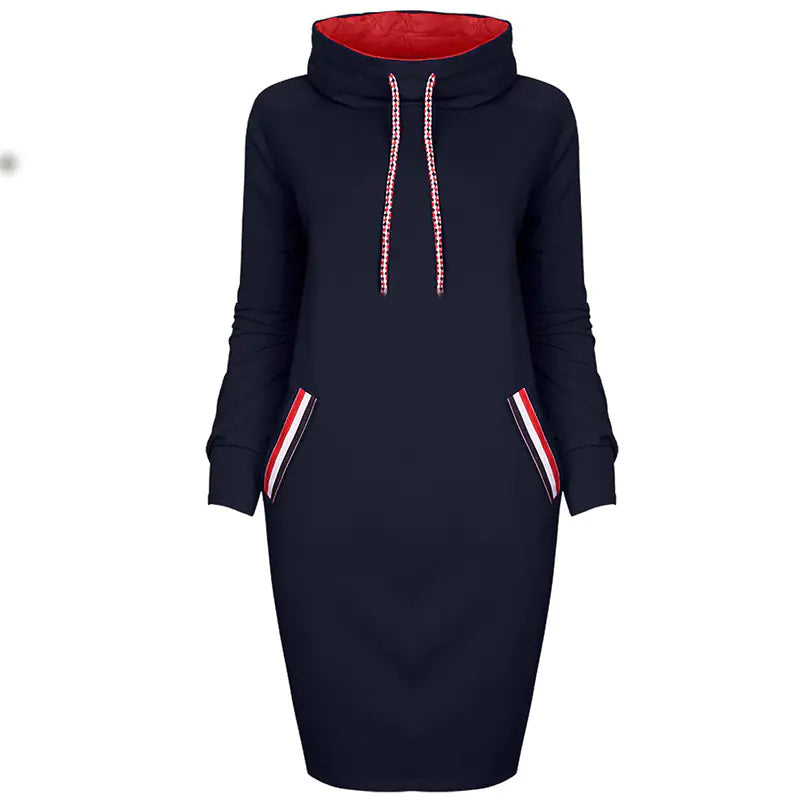 Long Sleeve Bodycon Dress with Hooded Sweatshirt Style