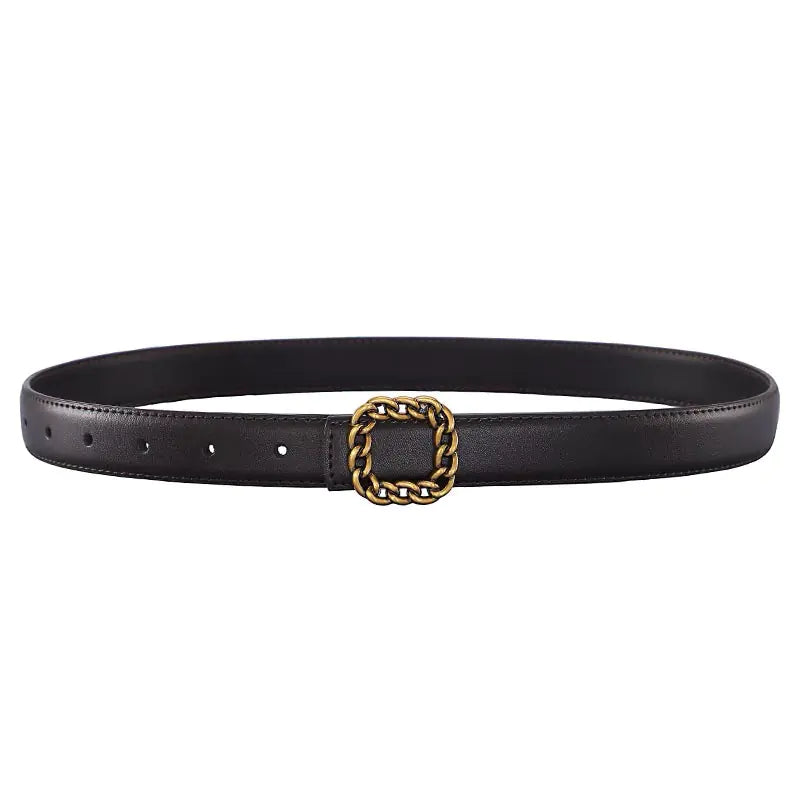 Genuine Leather Women's Belt for Jeans - Fashionable Brown