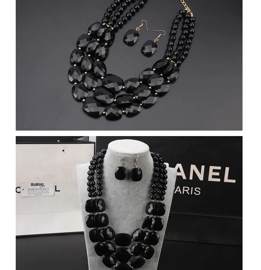 Flower Necklace Jewelry Set