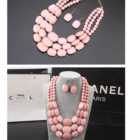 Flower Necklace Jewelry Set