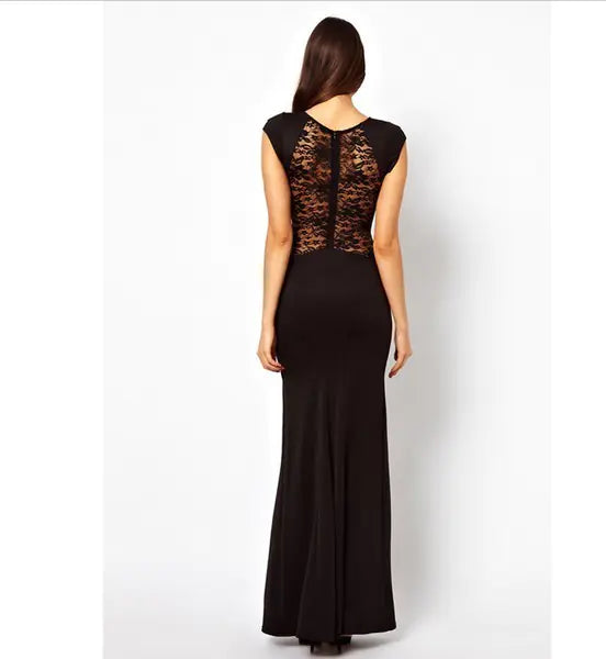 Lace Maxi Dress with Slit - Sexy Outfit