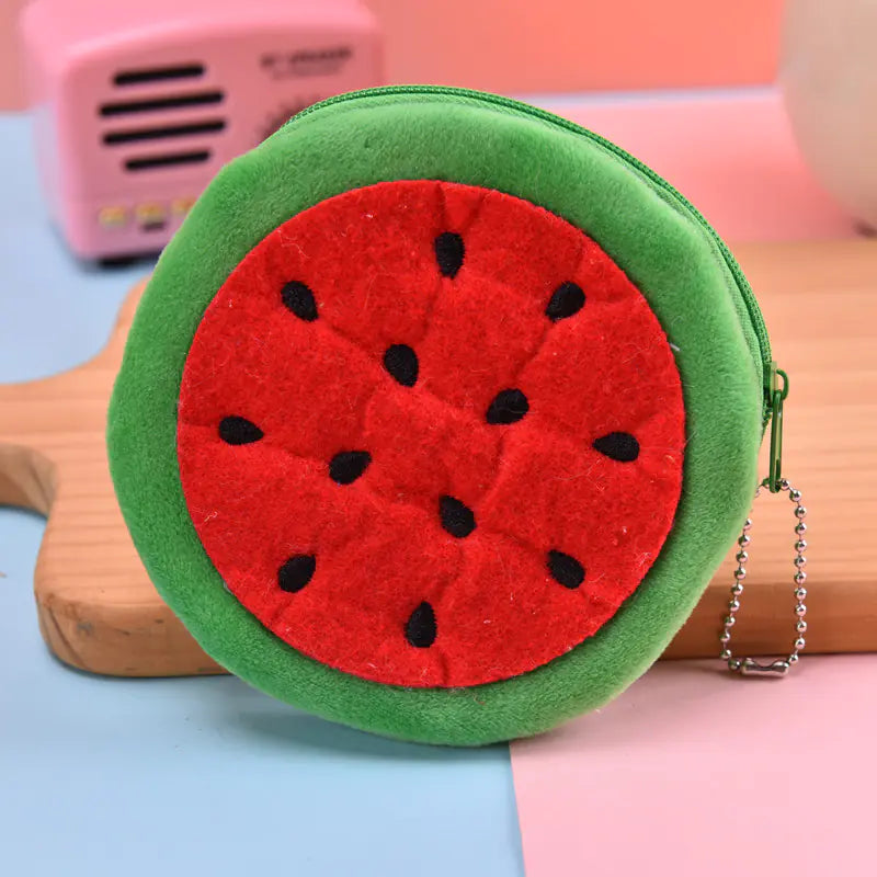 Cute Plush Watermelon Coin Purse & Storage Bag