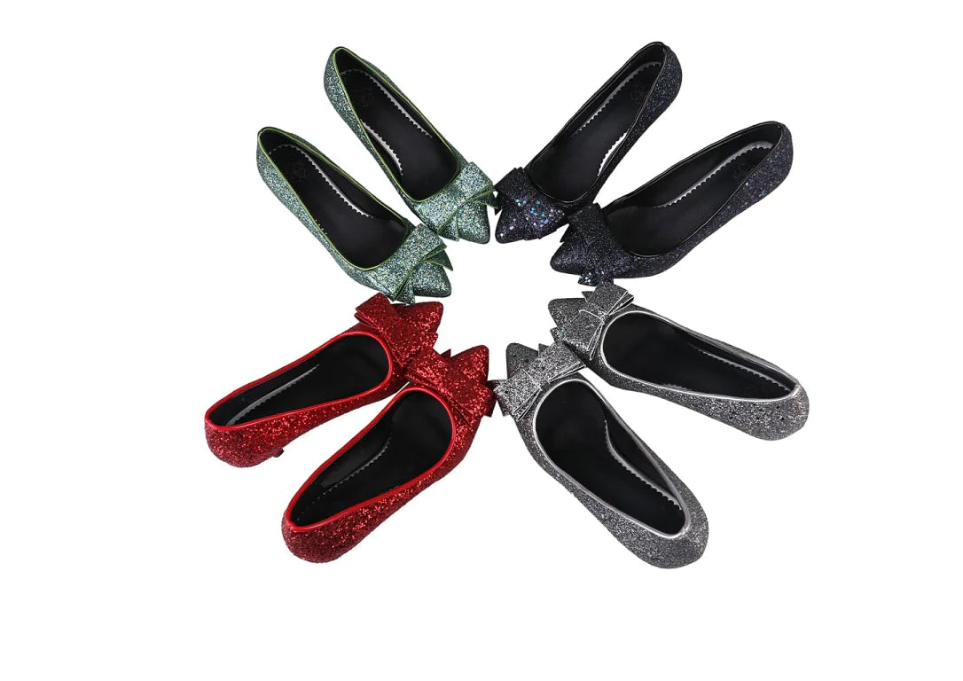 High Heels with Bow and Sequins