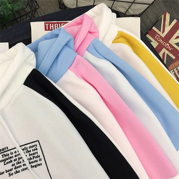 Letter Print Long Sleeve Batwing Sweatshirt Hoodie