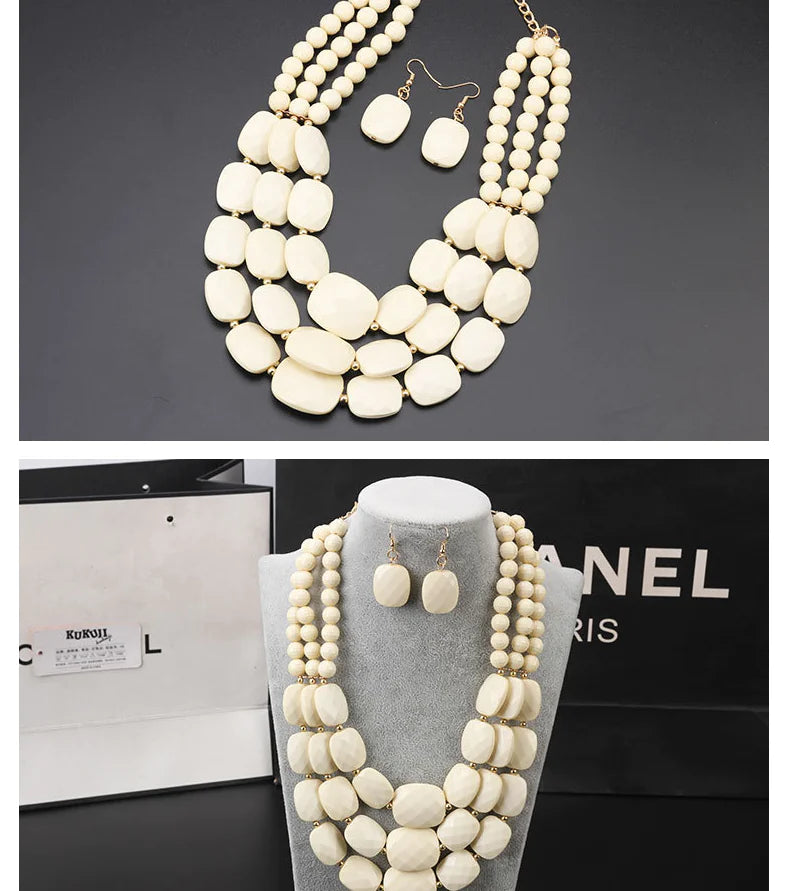 Flower Necklace Jewelry Set