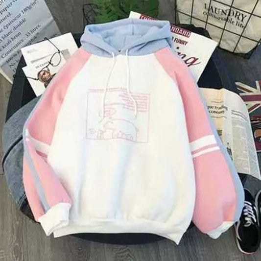 Letter Print Long Sleeve Batwing Sweatshirt Hoodie