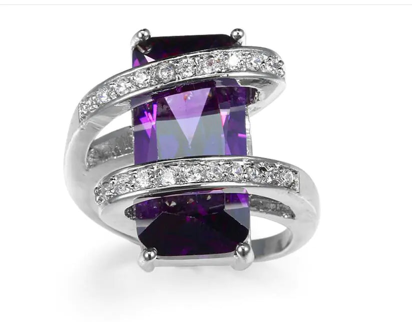 Purple Zircon Wedding Ring Jewelry