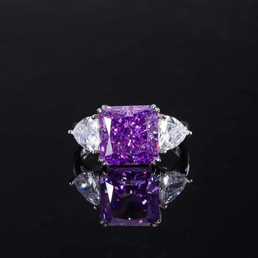 S925 Silver High Carbon Diamond Ring