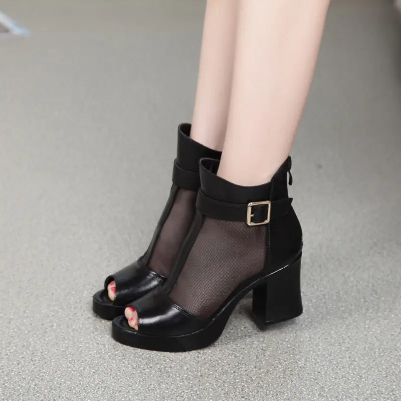 Roman Women's High Heels with Waterproof Platform