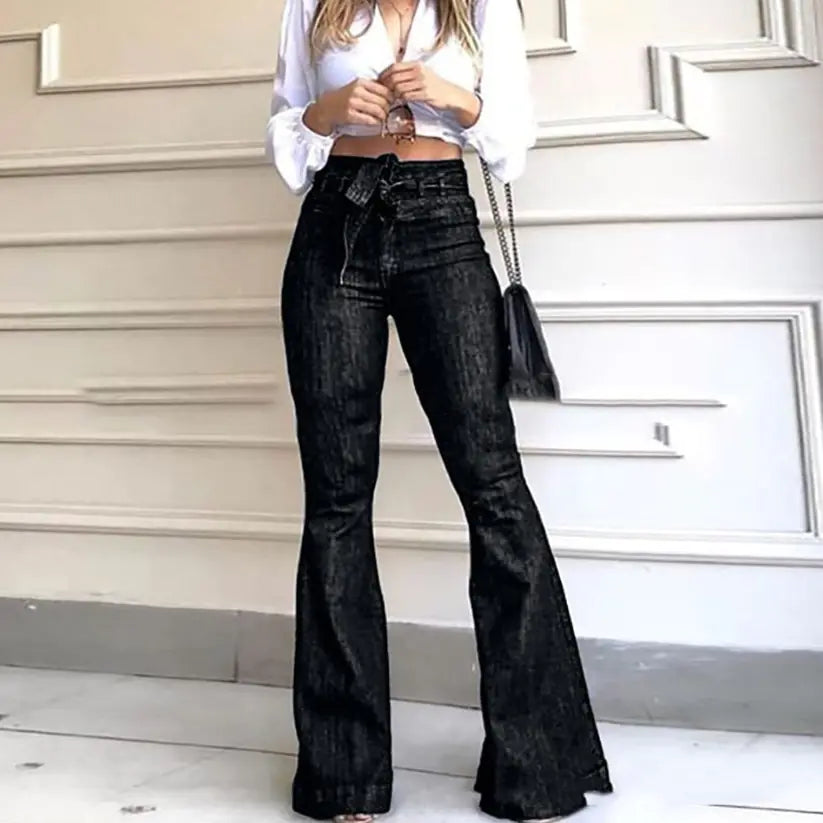 High Waist Flare Wide Leg Jeans for Women