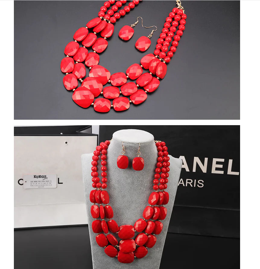 Flower Necklace Jewelry Set