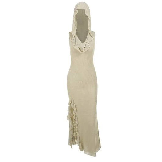 Sand Dune Solid Color Dress with Pocket Design