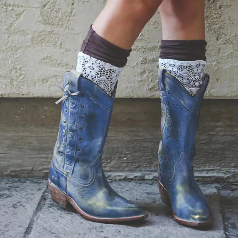 Plus Size Mid-Tube Knight Boots for Women