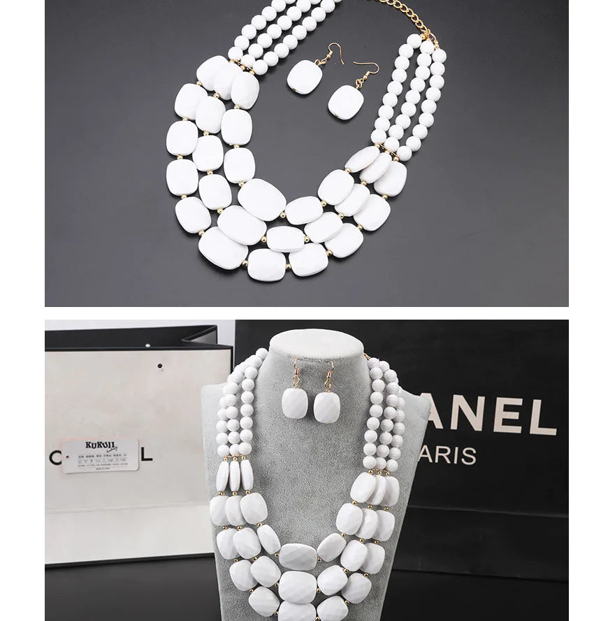 Flower Necklace Jewelry Set
