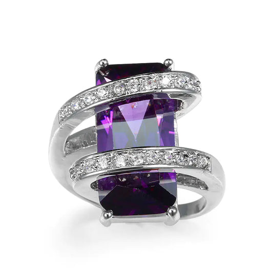 Purple Zircon Wedding Ring Jewelry