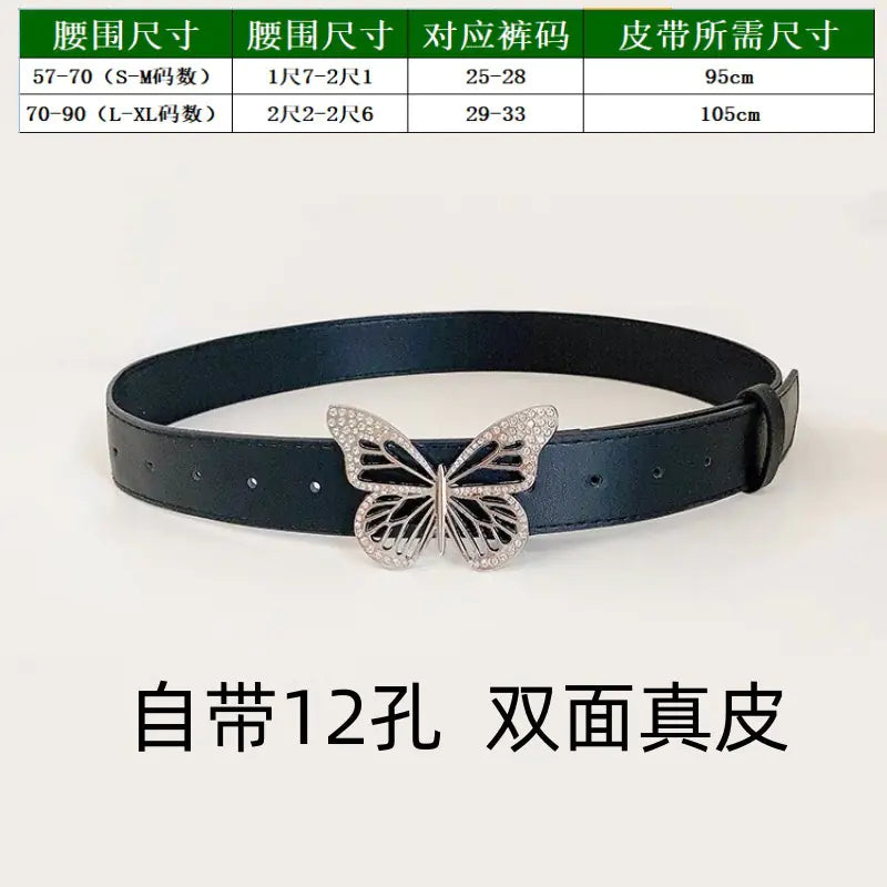 Genuine Leather Women's Belt for Jeans - Fashionable Brown