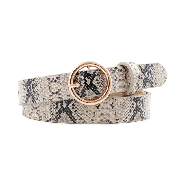 Fashionable Women's Denim Belt with Animal Prints