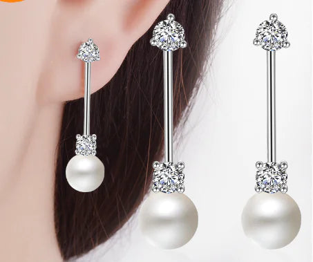 Fashion Zircon and Pearl Earrings Jewelry