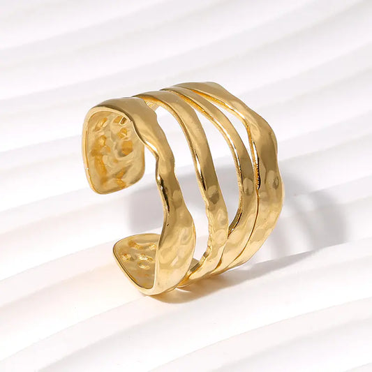 Irregular Stainless Steel Titanium Ring for All Matches