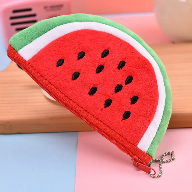 Cute Plush Watermelon Coin Purse & Storage Bag