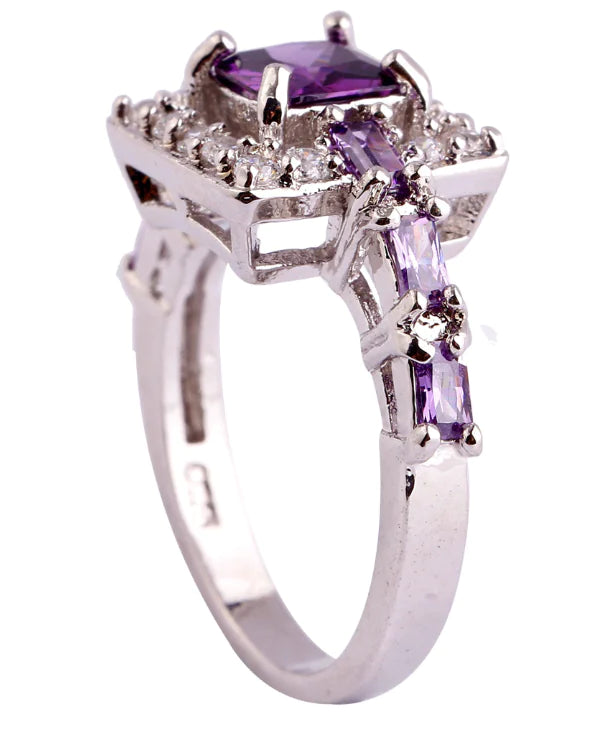 Square Diamond-Encrusted Ring Jewelry