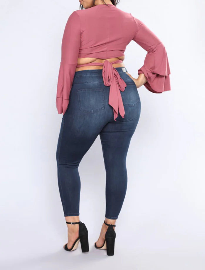 High-Waisted Ripped Skinny Jeans