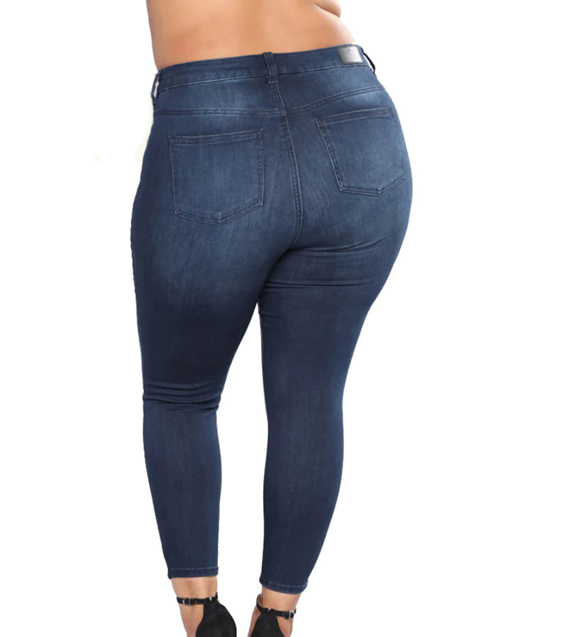High-Waisted Ripped Skinny Jeans
