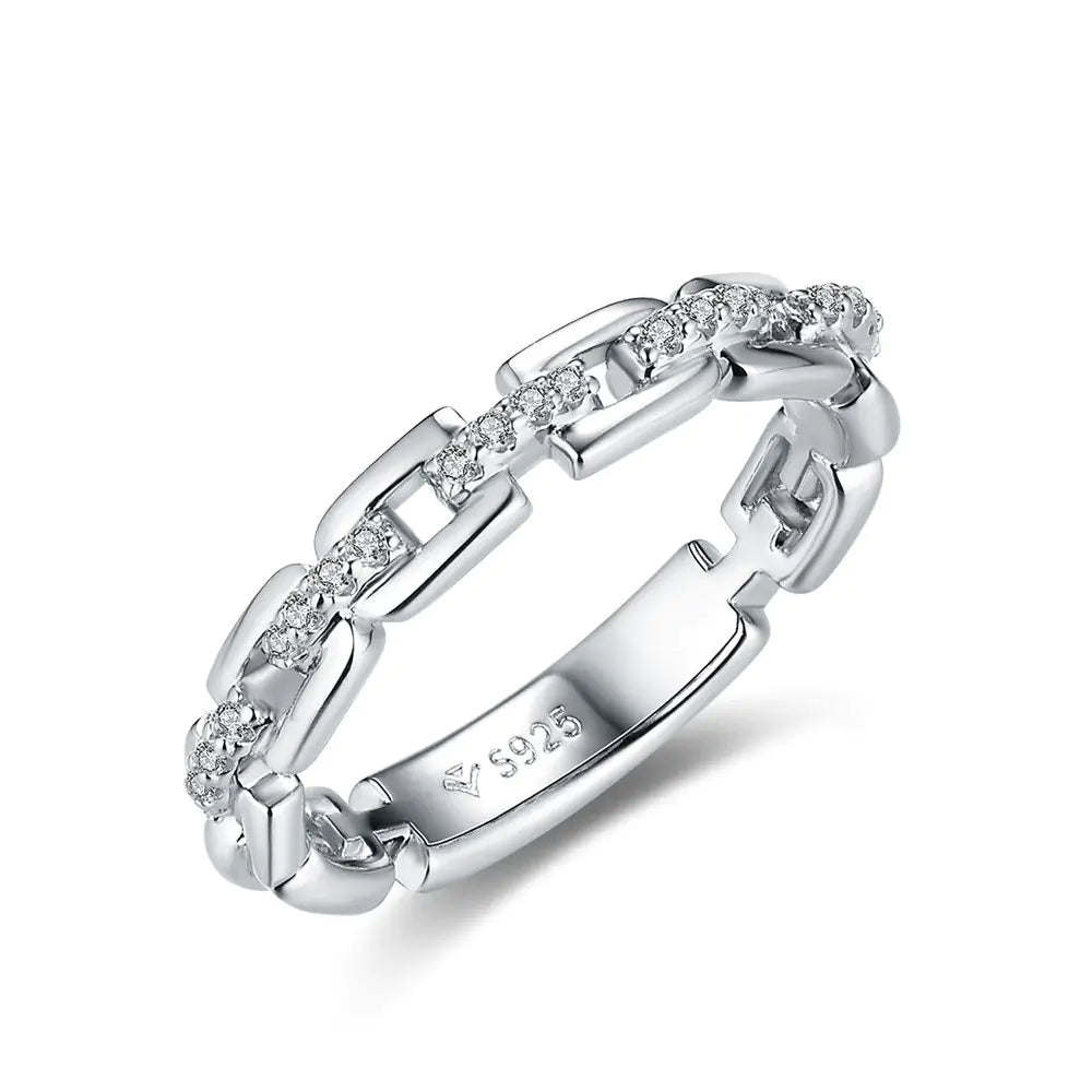 Sterling Silver Mosang Diamond Ring for Women