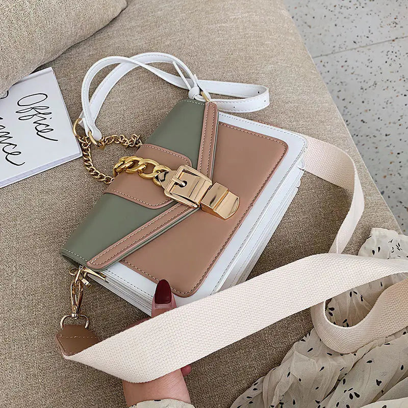 Stylish Color-Block Shoulder Bag and Crossbody Purse
