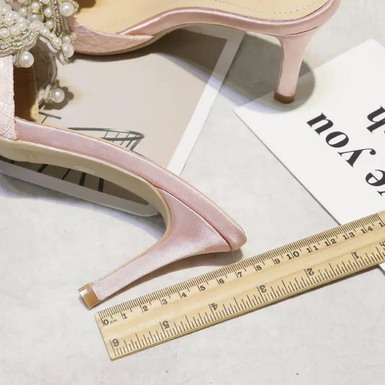 Colorful High Heels with Rhinestones and Beads for Women