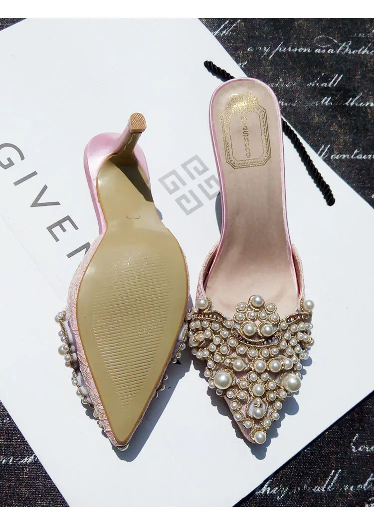 Colorful High Heels with Rhinestones and Beads for Women