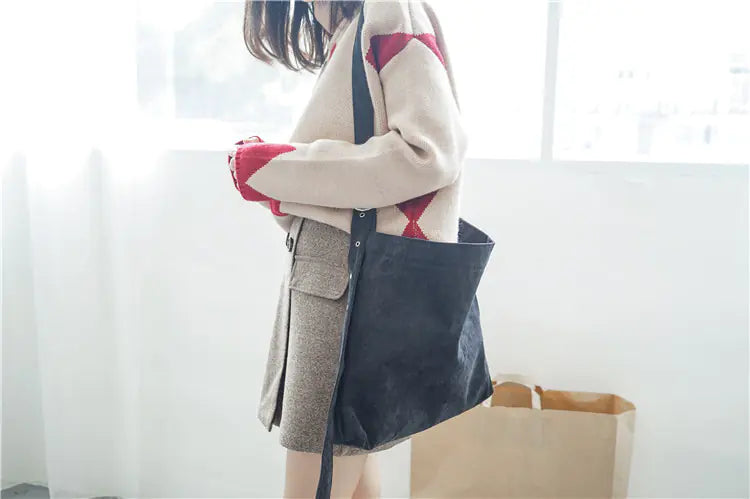 Corduroy Canvas Bag - Women's Shoulder Crossbody Tote