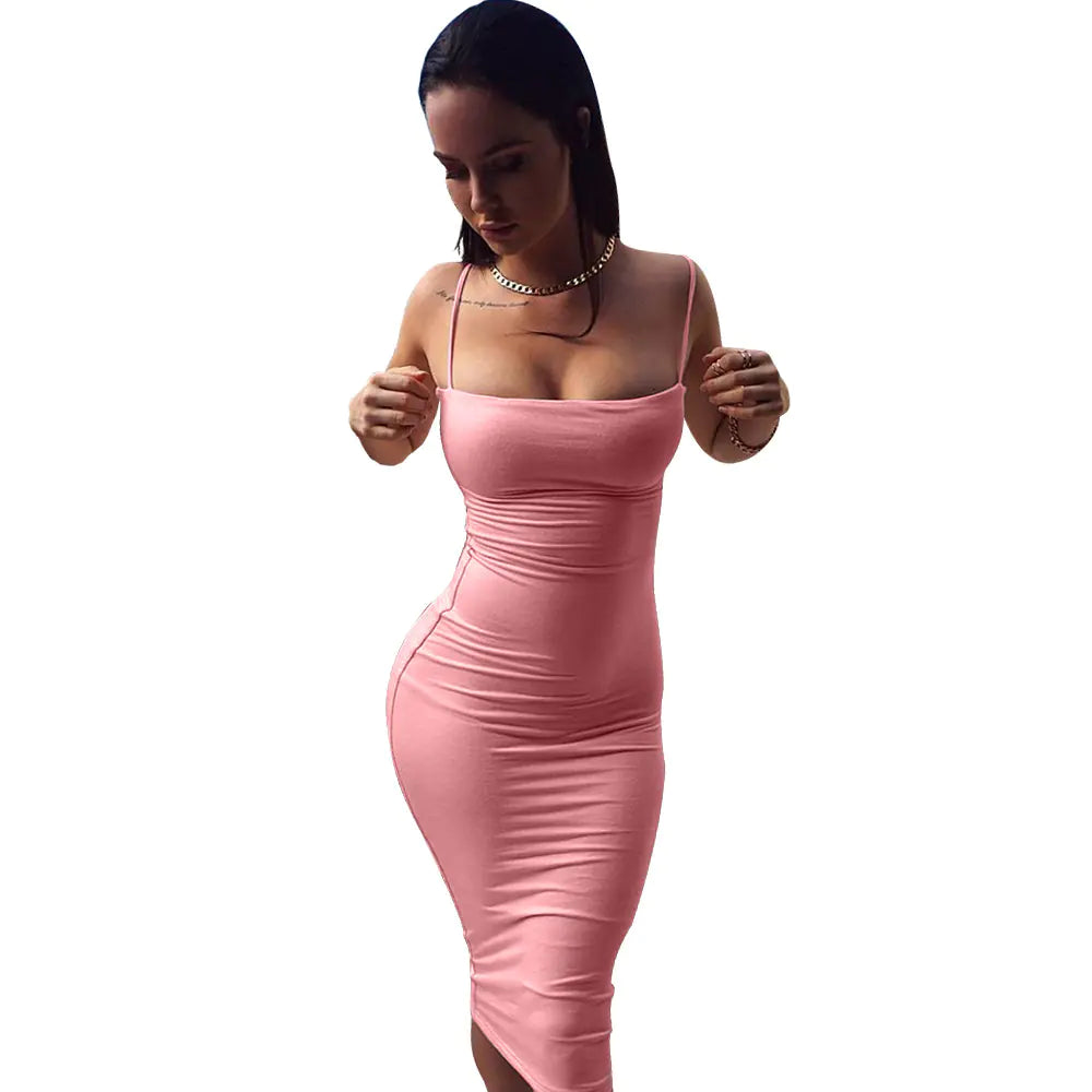 Strap Dress, Milk Silk Bandage Dress