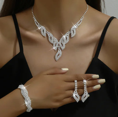 Elegant Bridal Jewelry Set: Necklace & Earrings