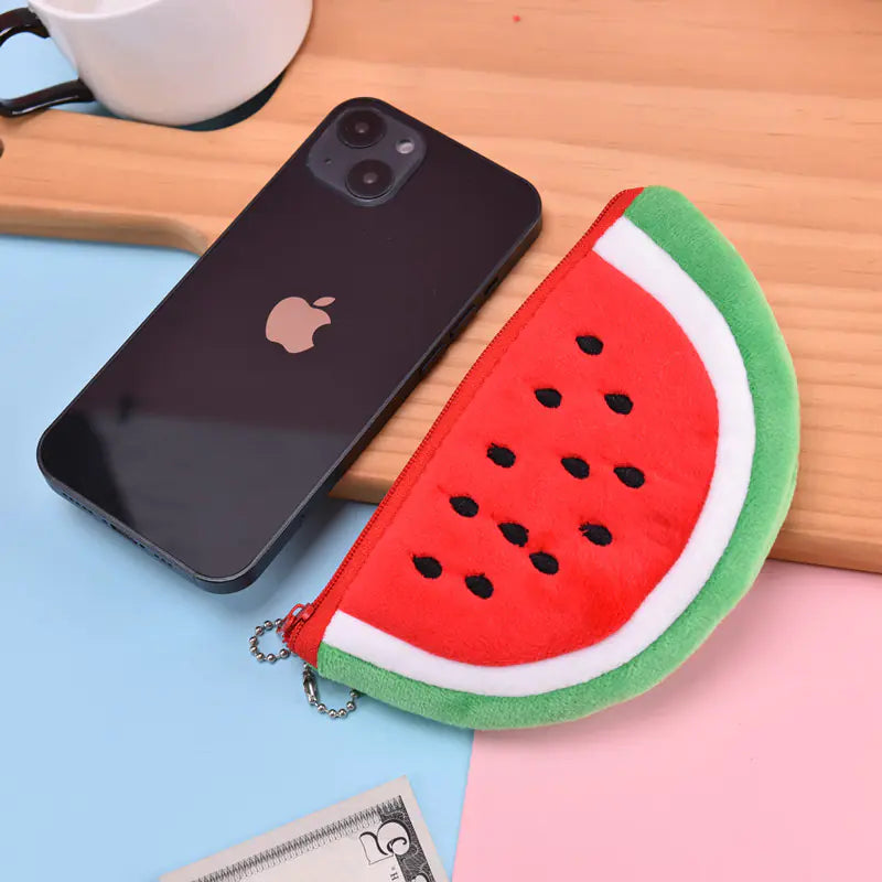 Cute Plush Watermelon Coin Purse & Storage Bag