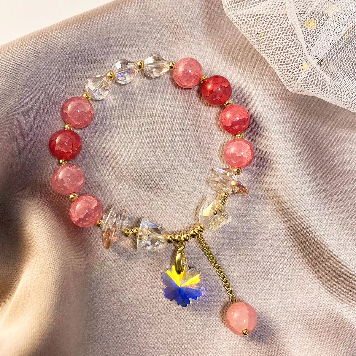 Natural Crystal String Beads Bracelet for Women