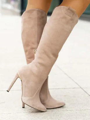 Elegant Suede Knee-High Fashion Boots (One Pair)