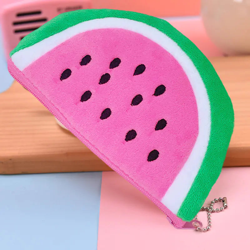Cute Plush Watermelon Coin Purse & Storage Bag