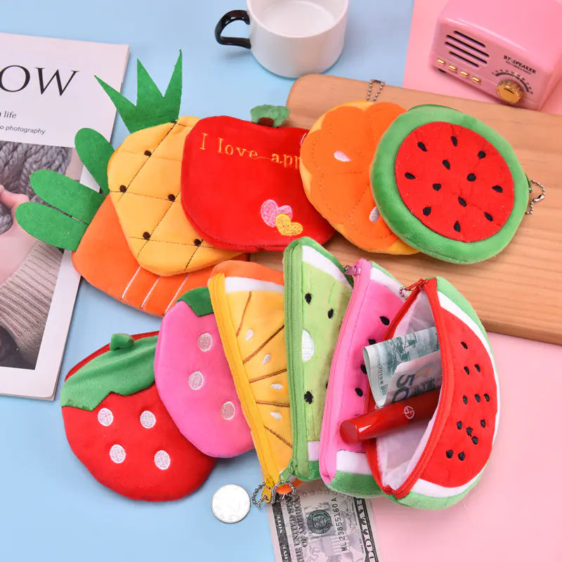 Cute Plush Watermelon Coin Purse & Storage Bag